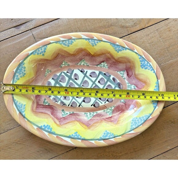 MacKenzie Childs Keukenhof 10.5'' Oval Serving Platter Hand Painted 1992 - Picture 8 of 10
